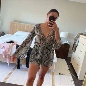 Snakeskin long sleeve romper size M